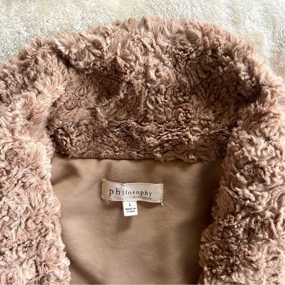 Brown Philosophy Teddy Coat - Picture 5 of 5